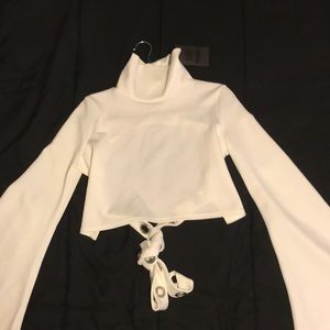 Bell Sleeve Backless Crop Top